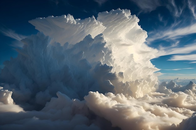 Marvel at the majesty of a grand cloudscape stretching across the sky generated by Ai