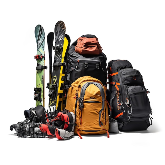 Marvelous Snowboard Bags and Backpacks isolated on white background