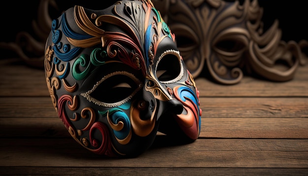 Mas of the carnival, digital art design mask festival concept isolated