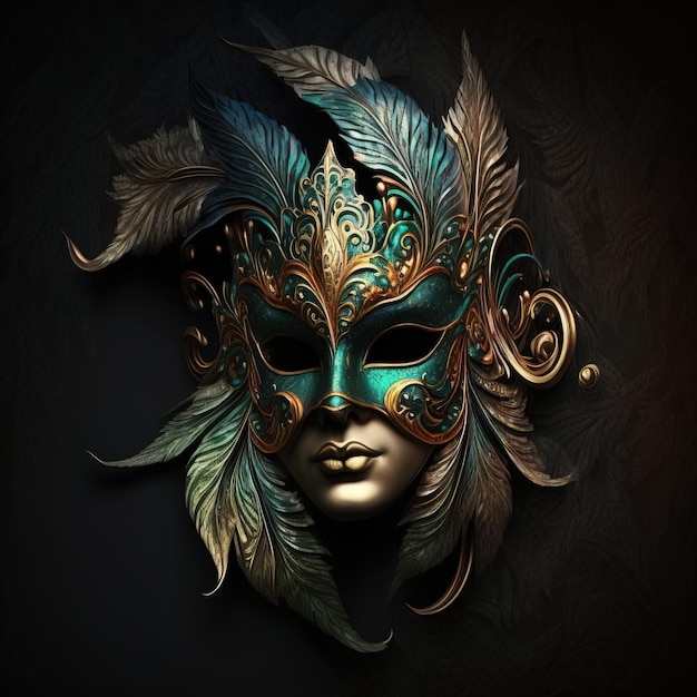 Mas of the carnival, digital art design mask festival concept isolated