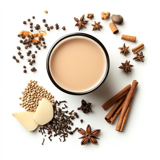 Photo masala chai tea with spices