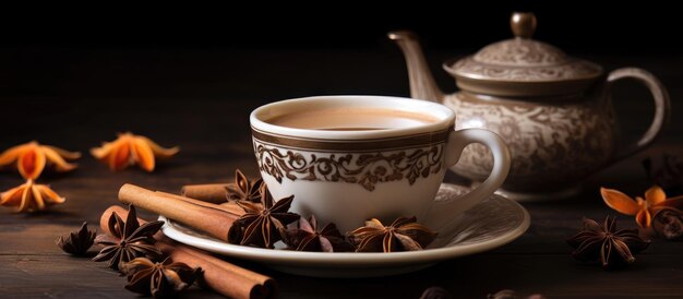 Masala tea is a popular Indian beverage made with a blend of spices also known as spice chai