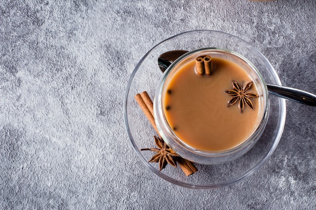 MasalaMasala tea in ceramic cup with spices 