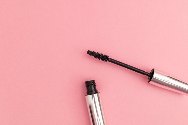 Mascara on a pink background