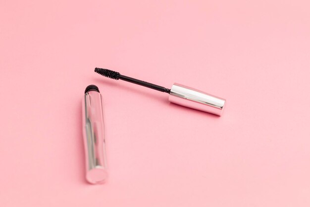 Mascara on a pink background