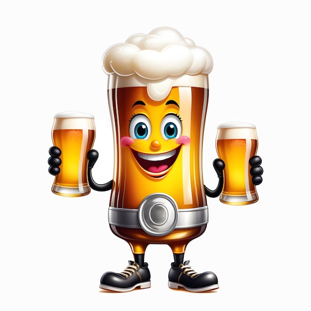 mascot character beer on a white background