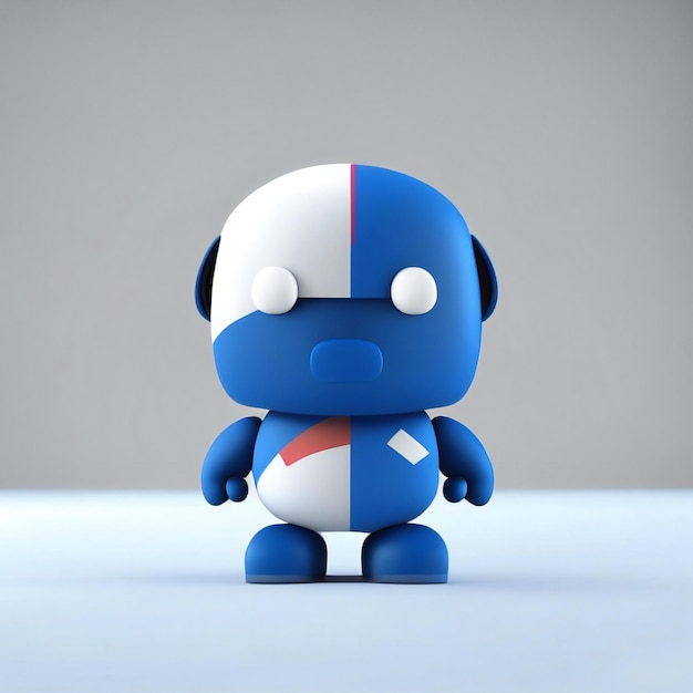 Photo mascot character in red blue and white colors generative ai