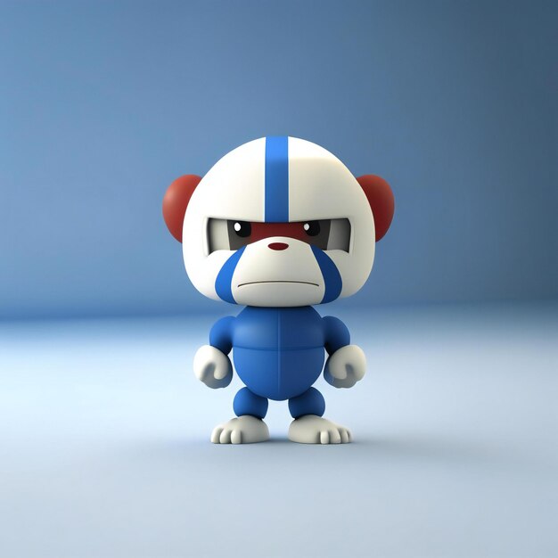 Photo mascot character in red blue and white colors generative ai