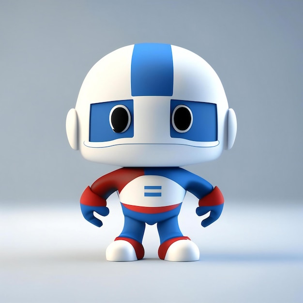 Mascot character in red blue and white colors Generative AI