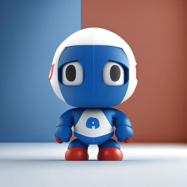 Photo mascot character in red blue and white colors generative ai