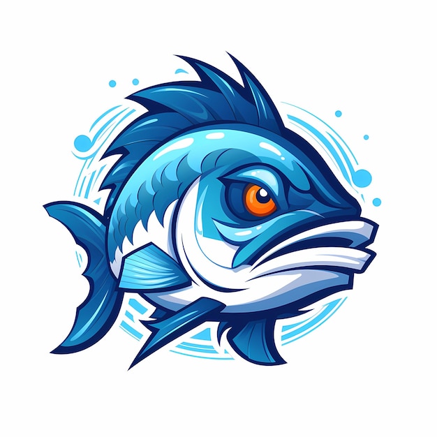 Mascot logo fish white background