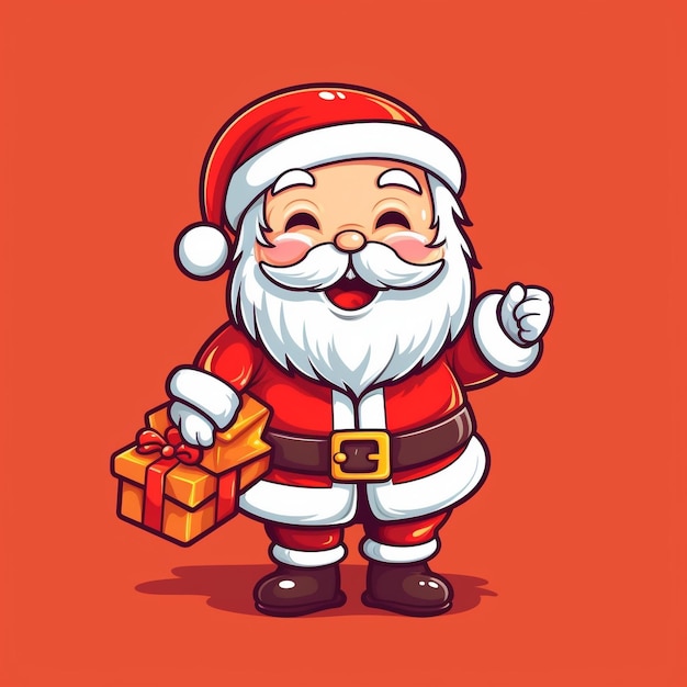 Mascot Santa Claus Clipart Vector white background