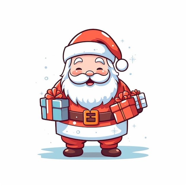 Mascot Santa Claus Clipart Vector white background