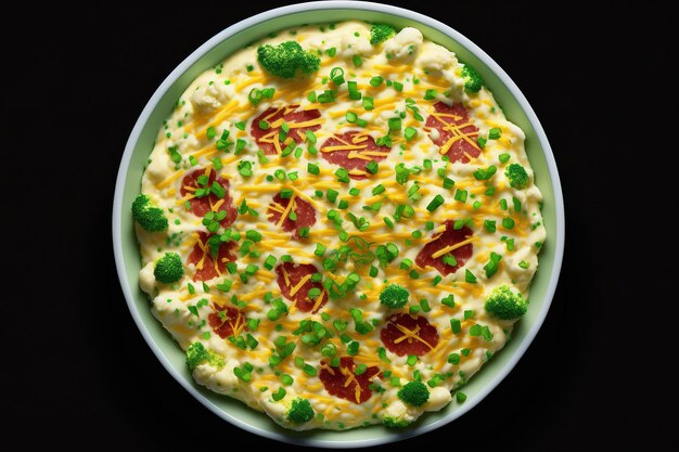 Mashed potatoes with bacon cheddar cheese and parsley