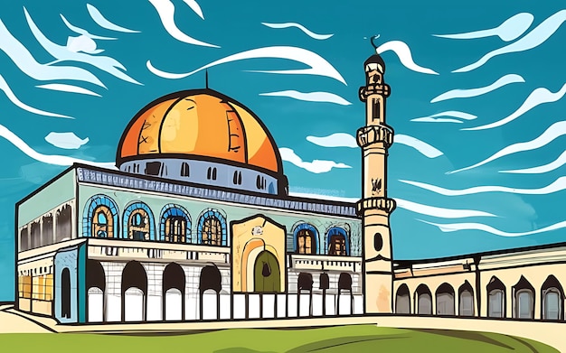 Masjid al Aqsa illustration background