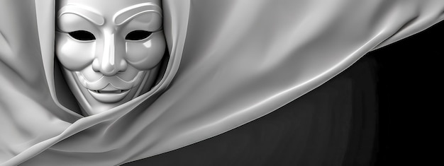 Mask anonymous hacker dark web violation of Internet security banner made with Generative AI