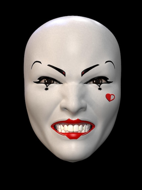 Mask. Facial expressions and emotions. 3d illustrations