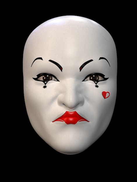 Mask. Facial expressions and emotions. 3d illustrations