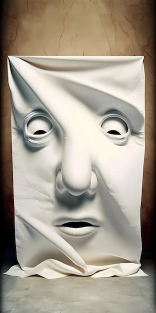 A mask that is on a wall