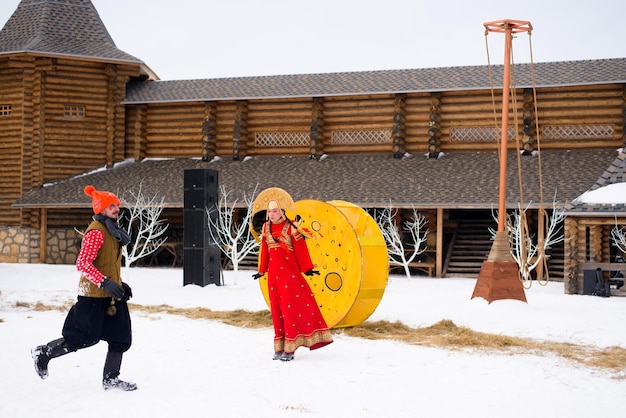 Maslenitsa holiday to burn an effigy is a spring folk festival a play about knights and princesses