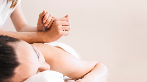 Massage concept with relaxed woman