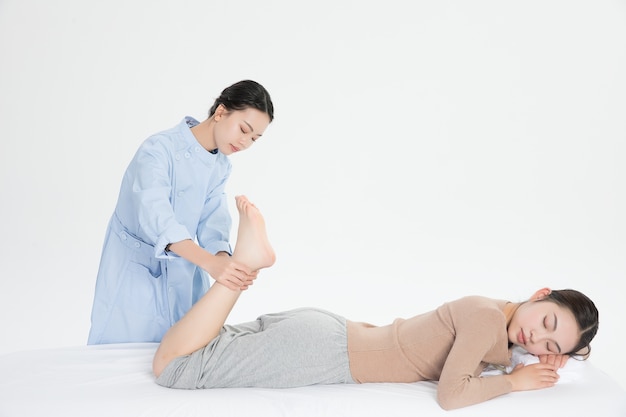 Massage concept with relaxed woman