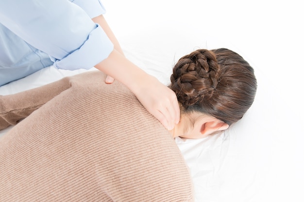 Massage concept with relaxed woman