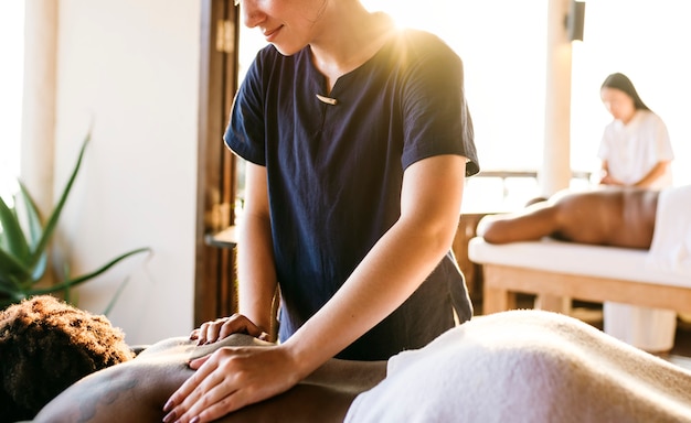 Massage therapist at a spa