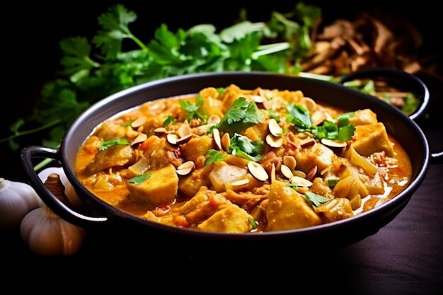 Photo massaman curry with crunchy cabbage yummy massaman curry food image photography