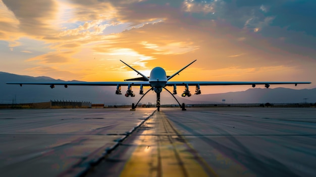 A massive Israeli Army drone parked on a military base