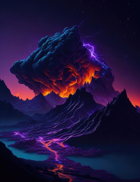 Massive lava clouds Generative AI