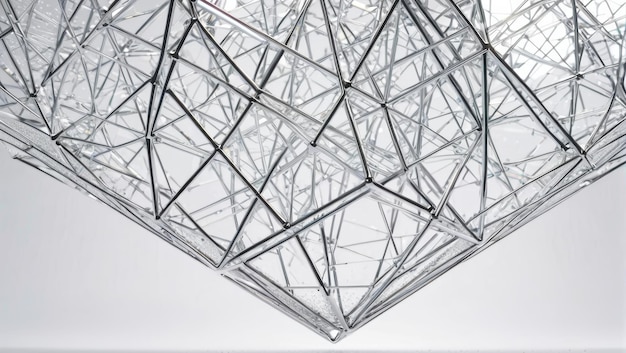 Photo massive metal structure suspended in the air