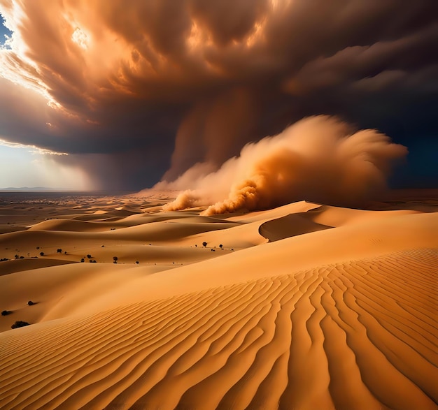 Massive Sandstorm Engulfing the Desert Skies