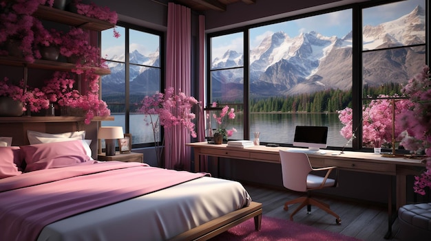 master bed room with window HD wallpaper photographic image