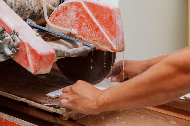 Master cut tiles on the machine