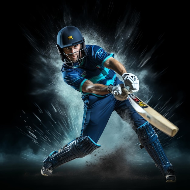 The Masterstroke A Dark Indigo Encounter in Light Aquamarine A Cricket Player's Dazzling Display