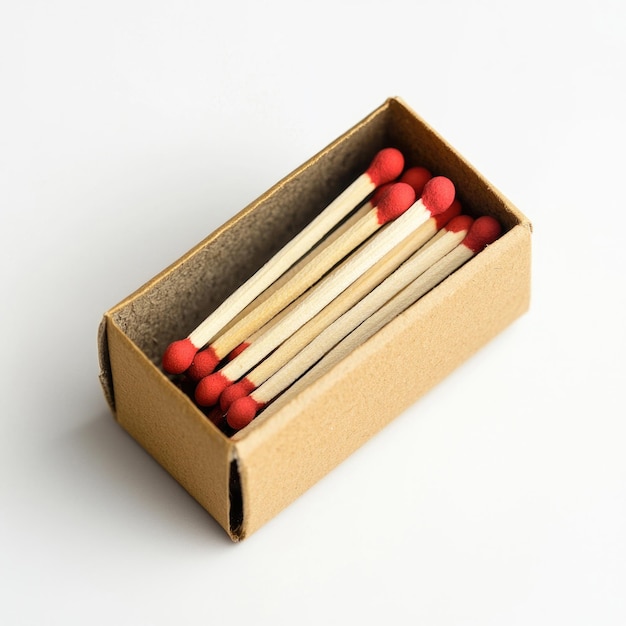 Photo a matchbox with matches isolated on a white background