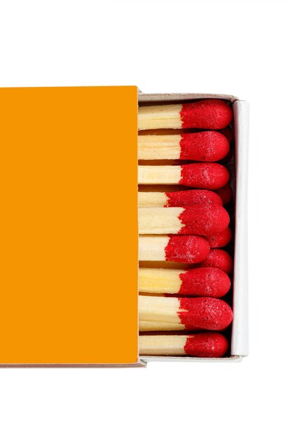 Matches with a red head on a white background