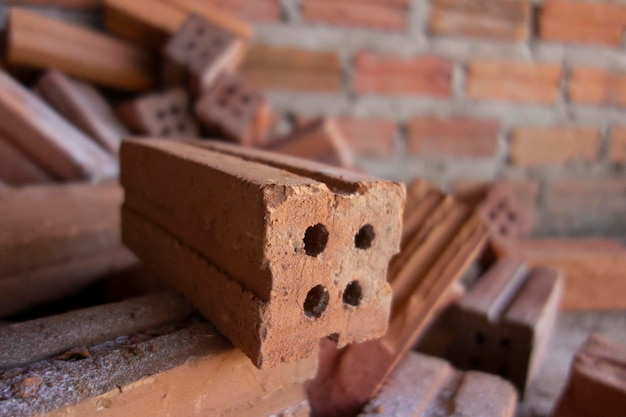 Material Construction Brick wall of underconstructed