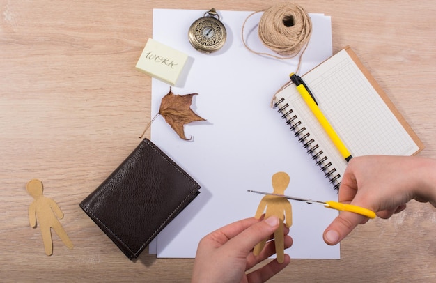 Materials and tools for hand work of art on a desk