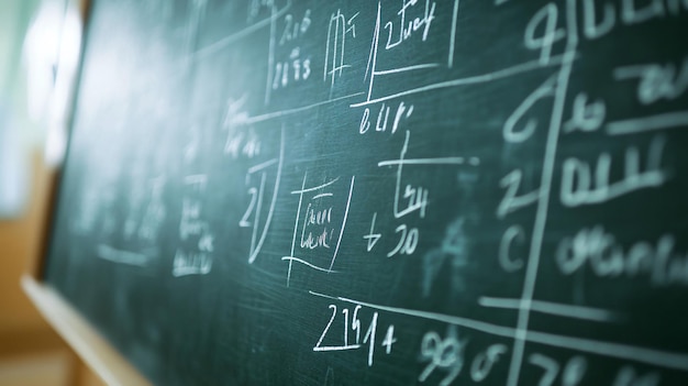 Photo math formulas on chalkboard education and knowledge background