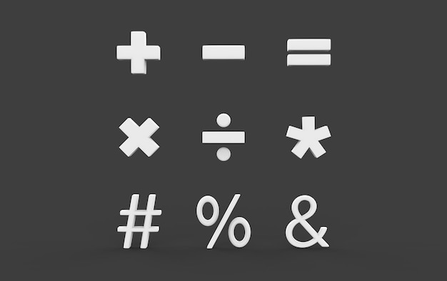 Photo mathematical symbol 3d model