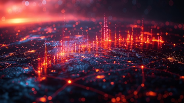 Matrix of Digital Connectivity into the digital matrix where code internet infrastructure and vast data streams converge to fuel cloud storage Generative AI