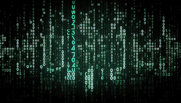 Matrix style binary code digital background Generative AI