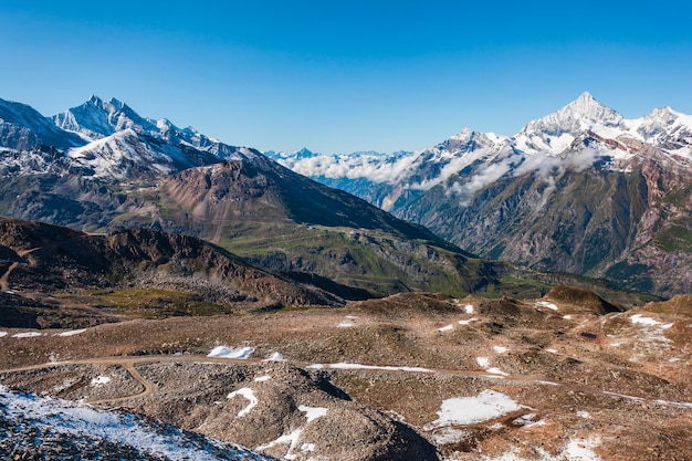 Matterhorn mountain range in Switzerland