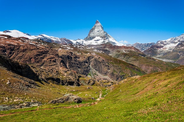 Matterhorn mountain range in Switzerland