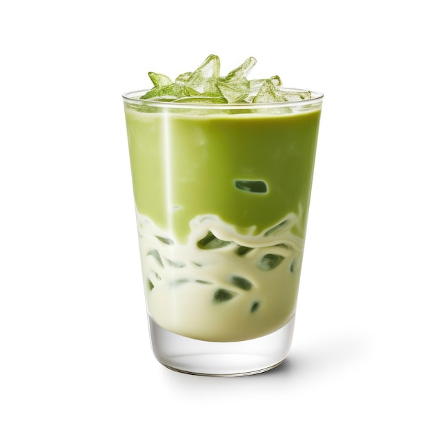 Mattia Green Tea Latte cold drink on white background