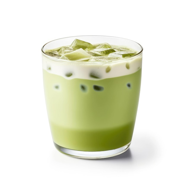 Mattia Green Tea Latte cold drink on white background