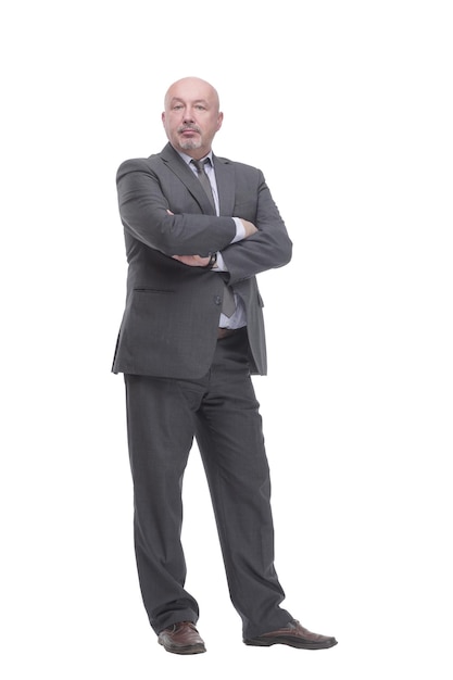 Mature business man isolated on a white background