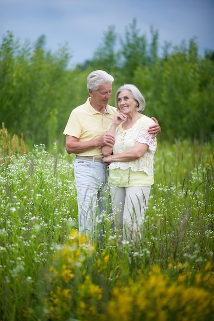 Mature couple in summer park